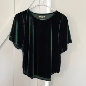 Madewell Velvet Butterfly Top Smoky Spruce S